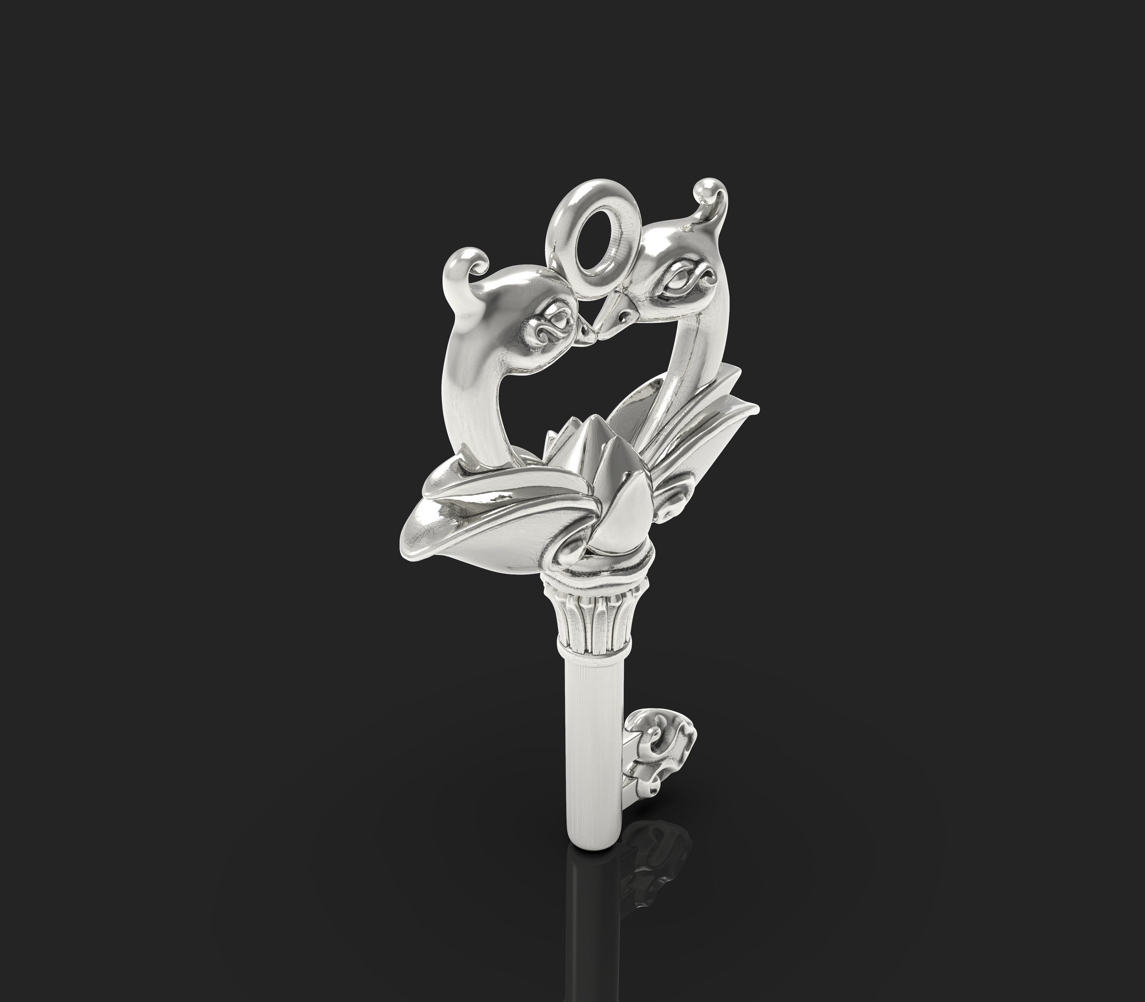 Pendant-Swan in love-3D model STL-file for 3D printing-key 3D print model_2
