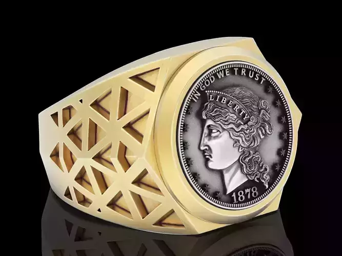 1879-S Morgan Silver Dollar Coin printable jewelry Ring