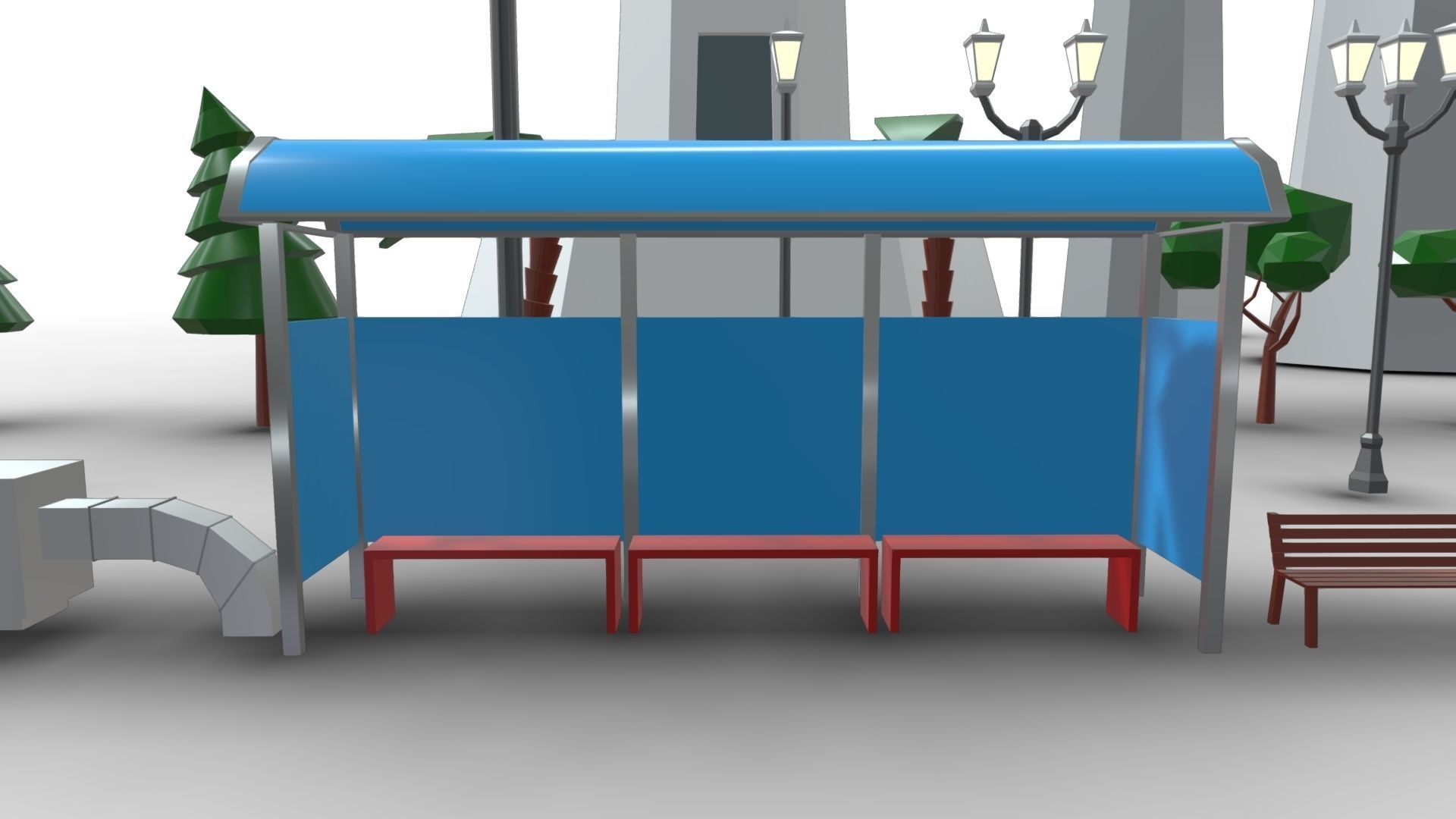 City Asset Pack - Cartoon - Low Poly 3D model_15