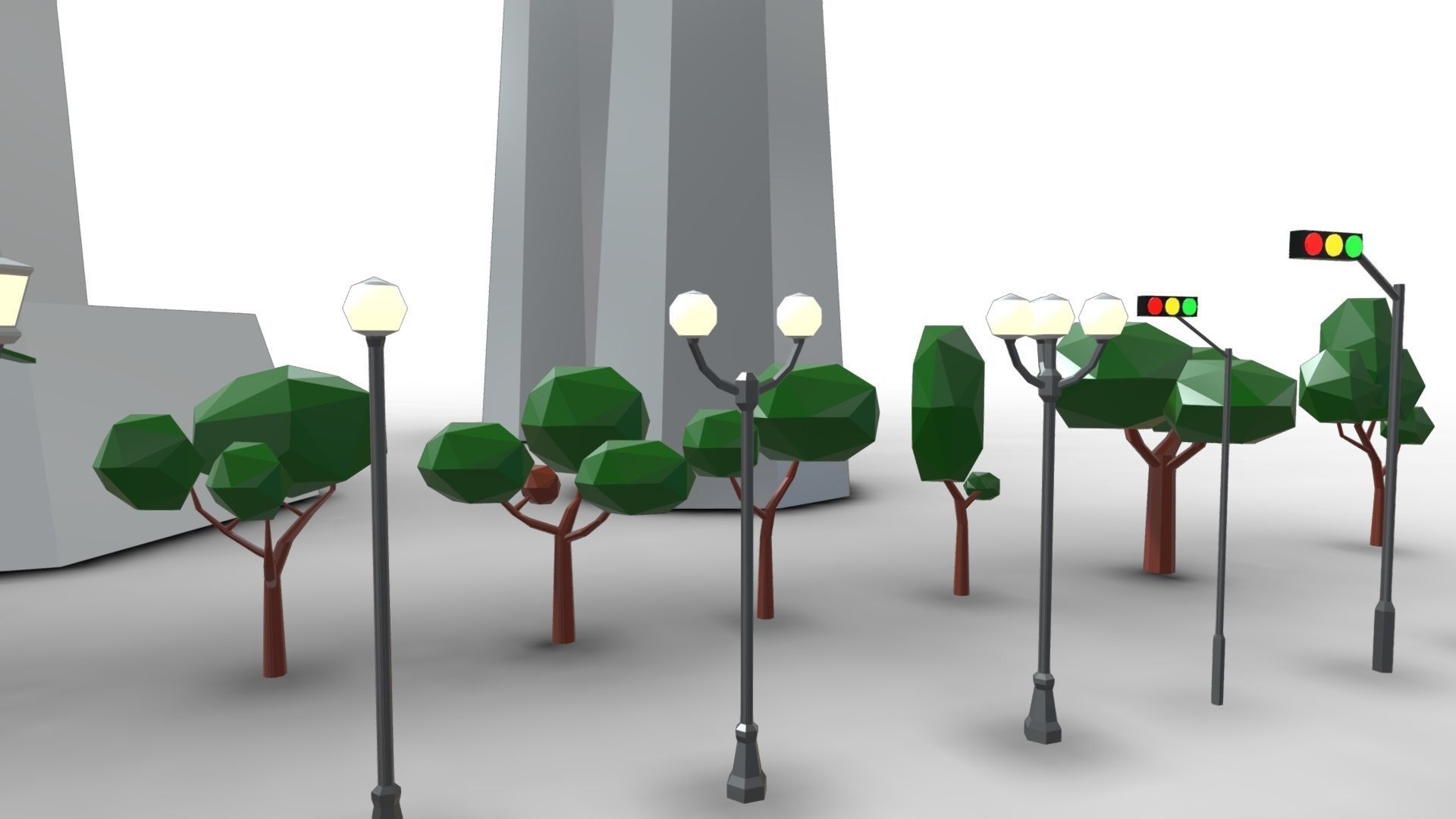 City Asset Pack - Cartoon - Low Poly 3D model_10