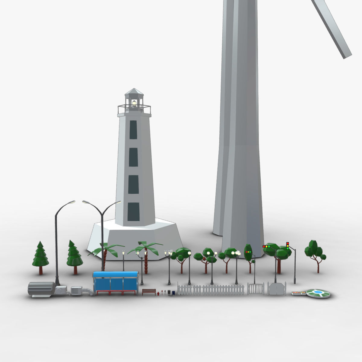 City Asset Pack - Cartoon - Low Poly 3D model_20