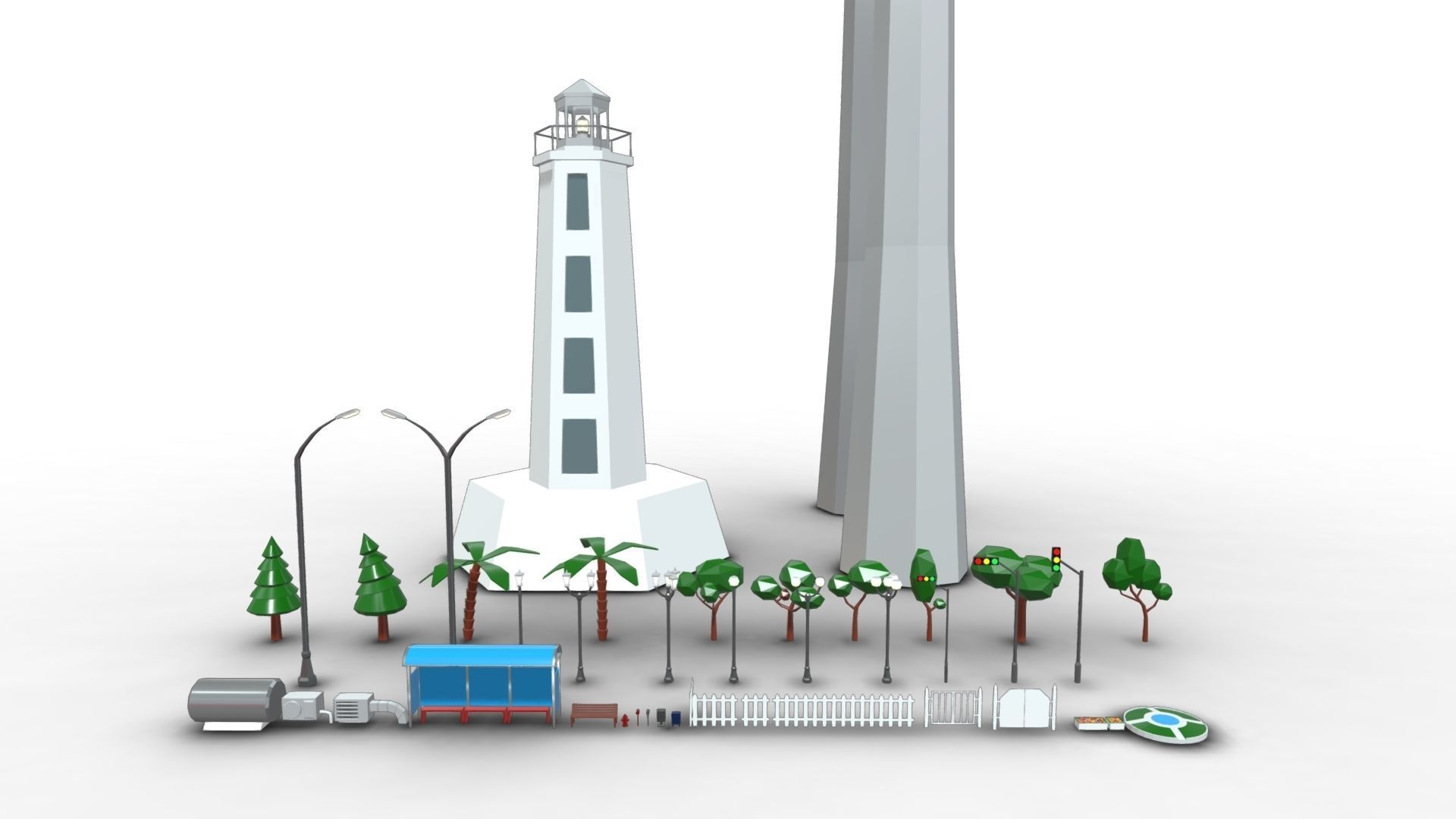 City Asset Pack - Cartoon - Low Poly 3D model_9