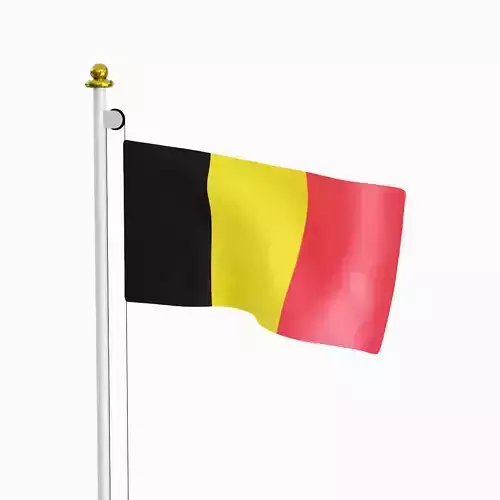 Flag of the Belgium Low-poly 3D model