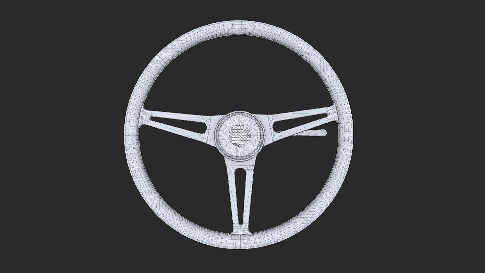 Retro Steering Wheel Low-poly 3D model_7