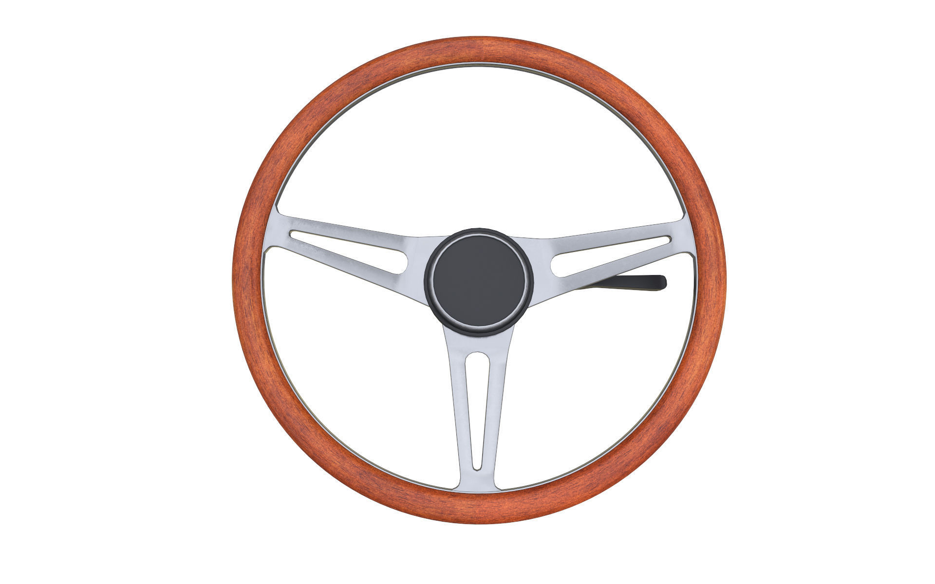 Retro Steering Wheel Low-poly 3D model_6