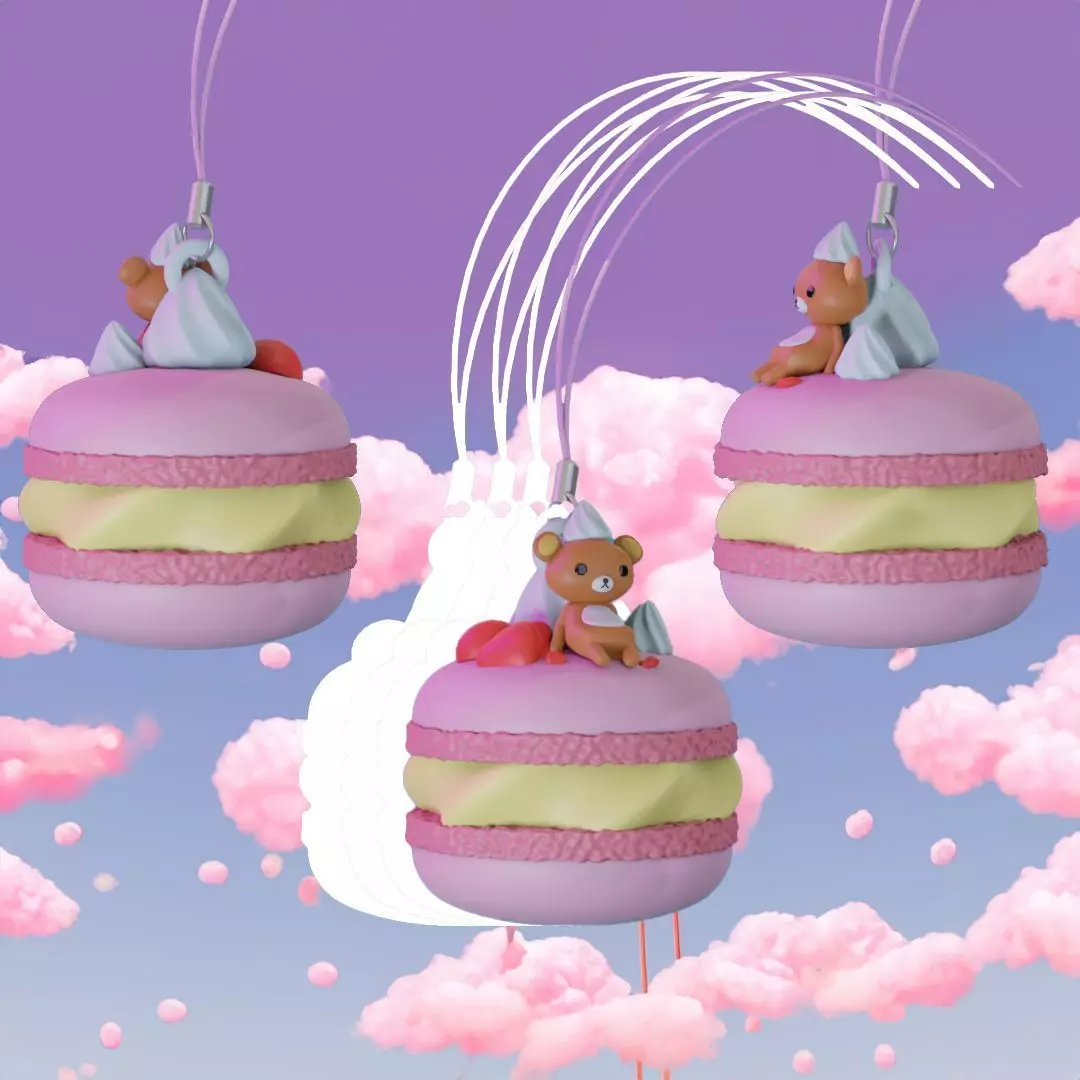 Rilakkuma macaron charm 3D print model