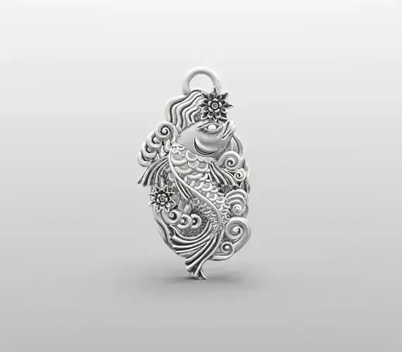 Pendant-Koi fish- CAD design-3D model STL- file for 3D printing 3D print model