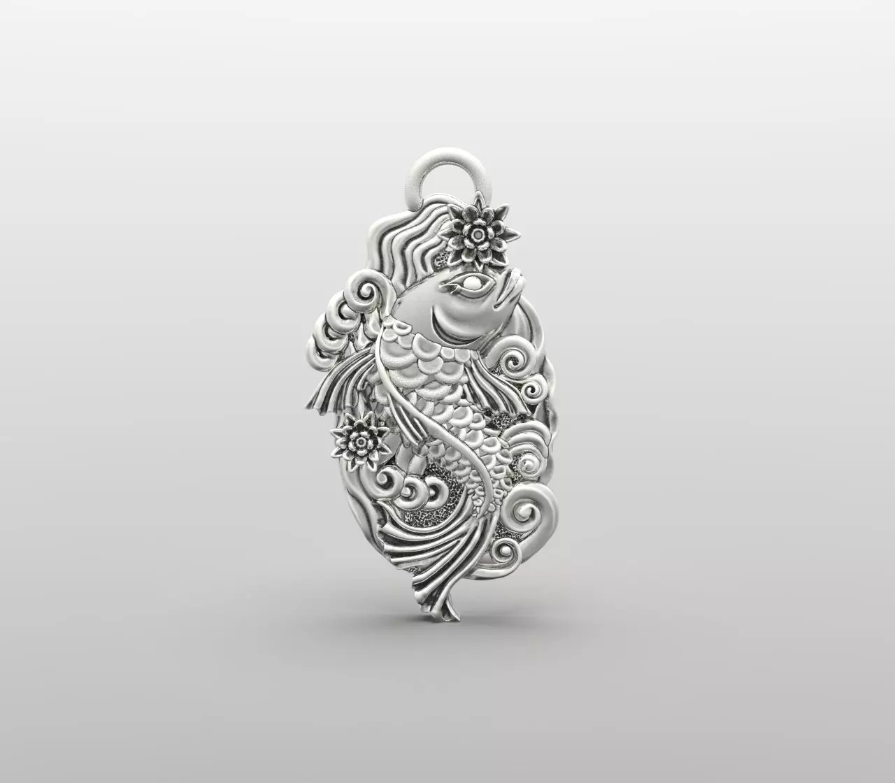Pendant-Koi fish- CAD design-3D model STL- file for 3D printing 3D print model_0