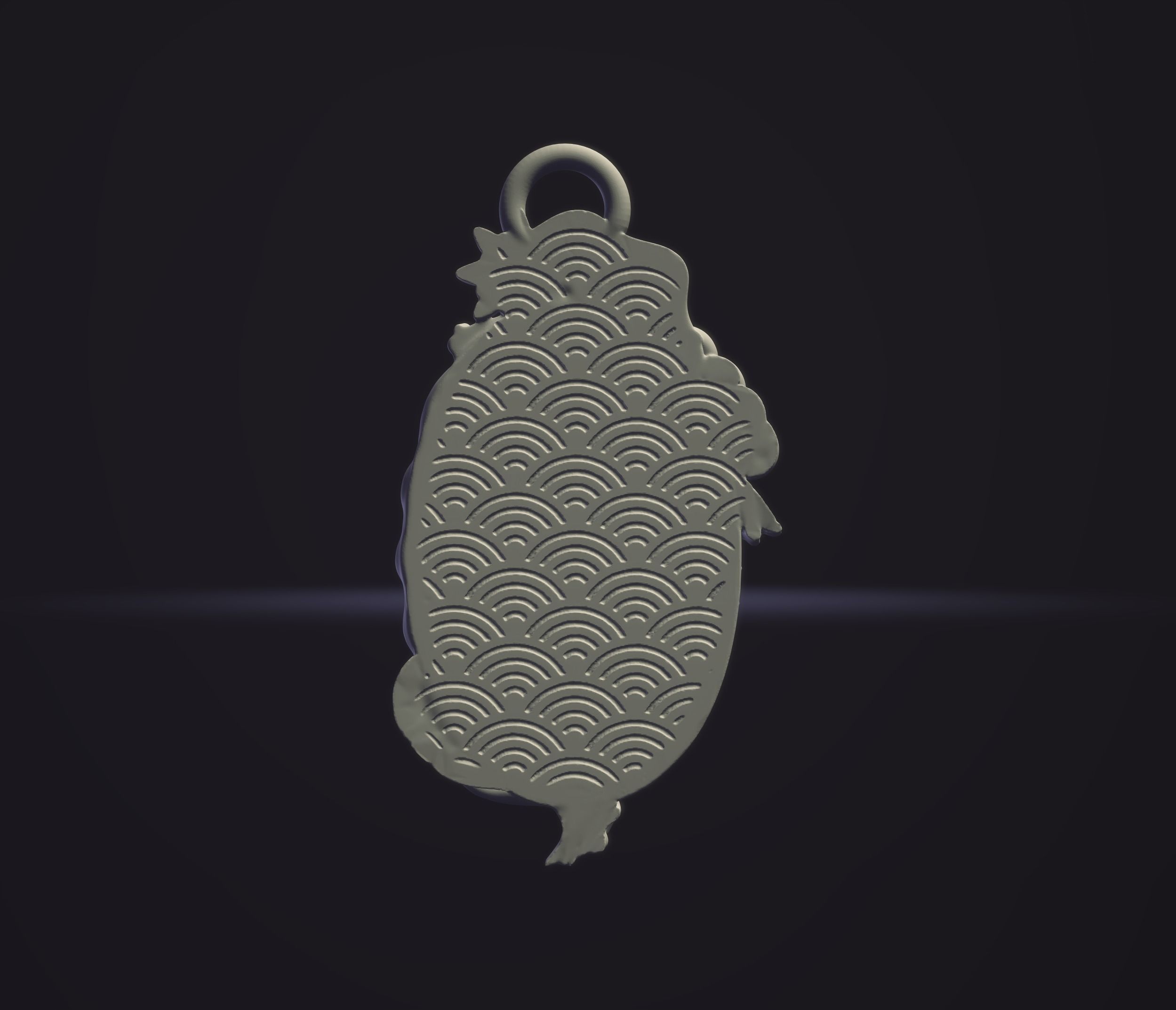 Pendant-Koi fish- CAD design-3D model STL- file for 3D printing 3D print model_3
