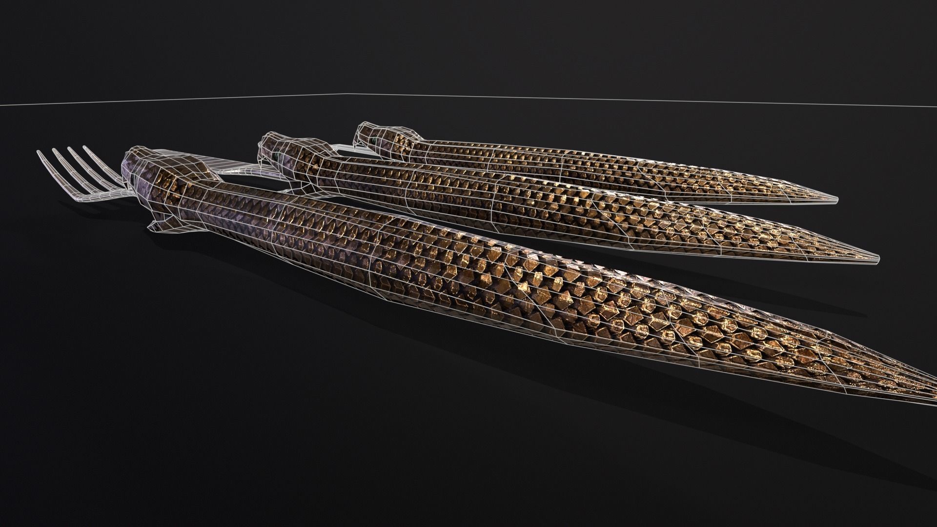 Snake King Cutlery Low-poly 3D model_17