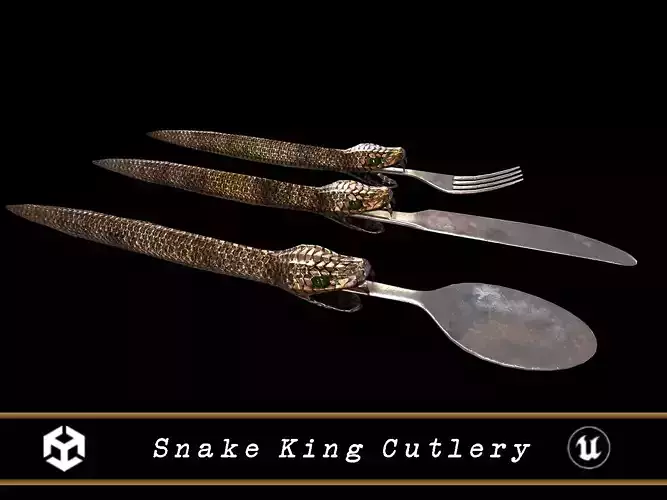 Snake King Cutlery Low-poly 3D model
