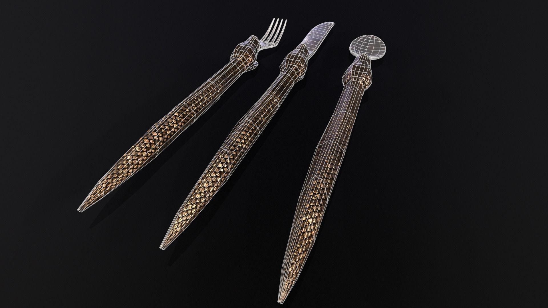 Snake King Cutlery Low-poly 3D model_21