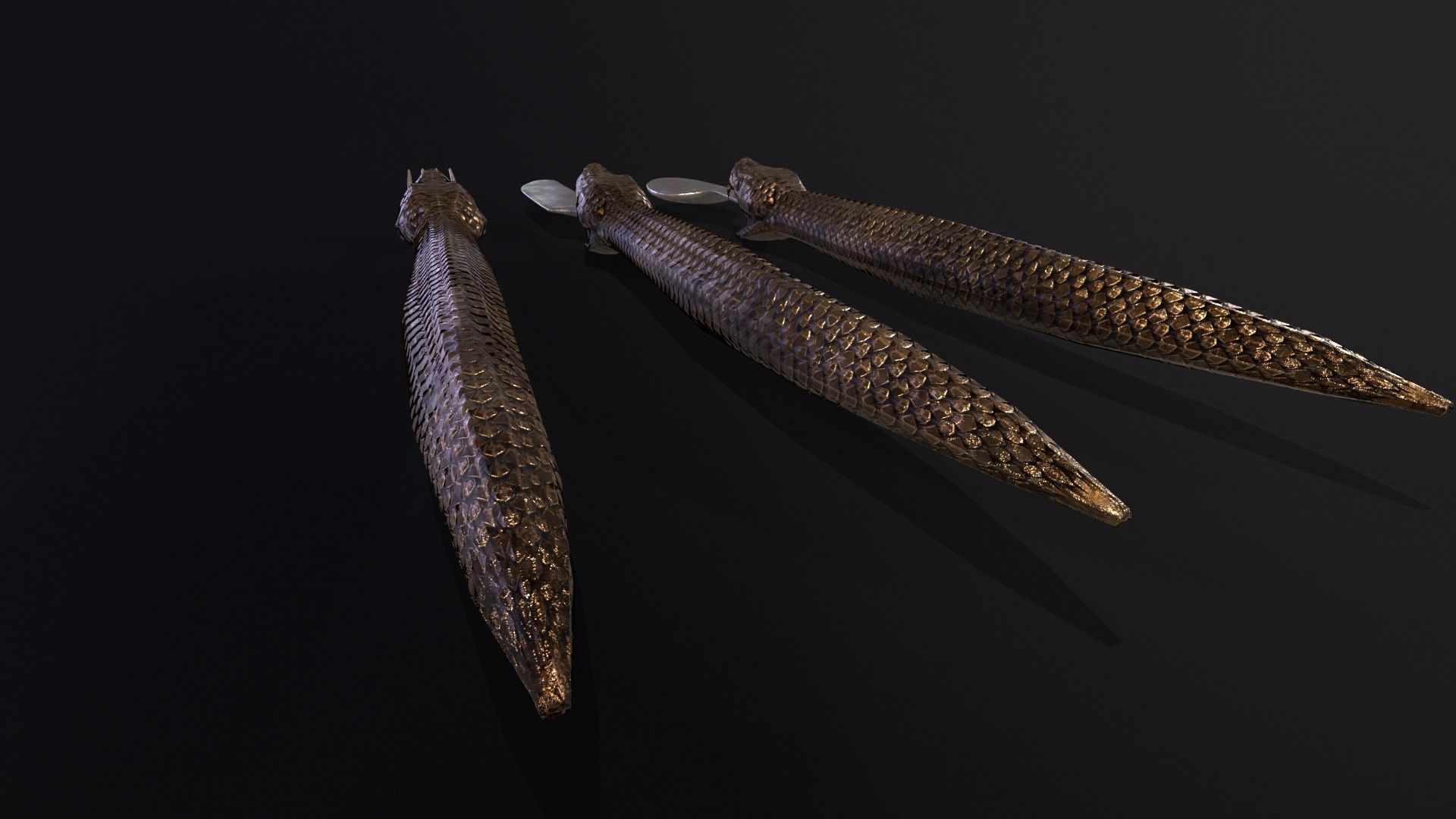 Snake King Cutlery Low-poly 3D model_18