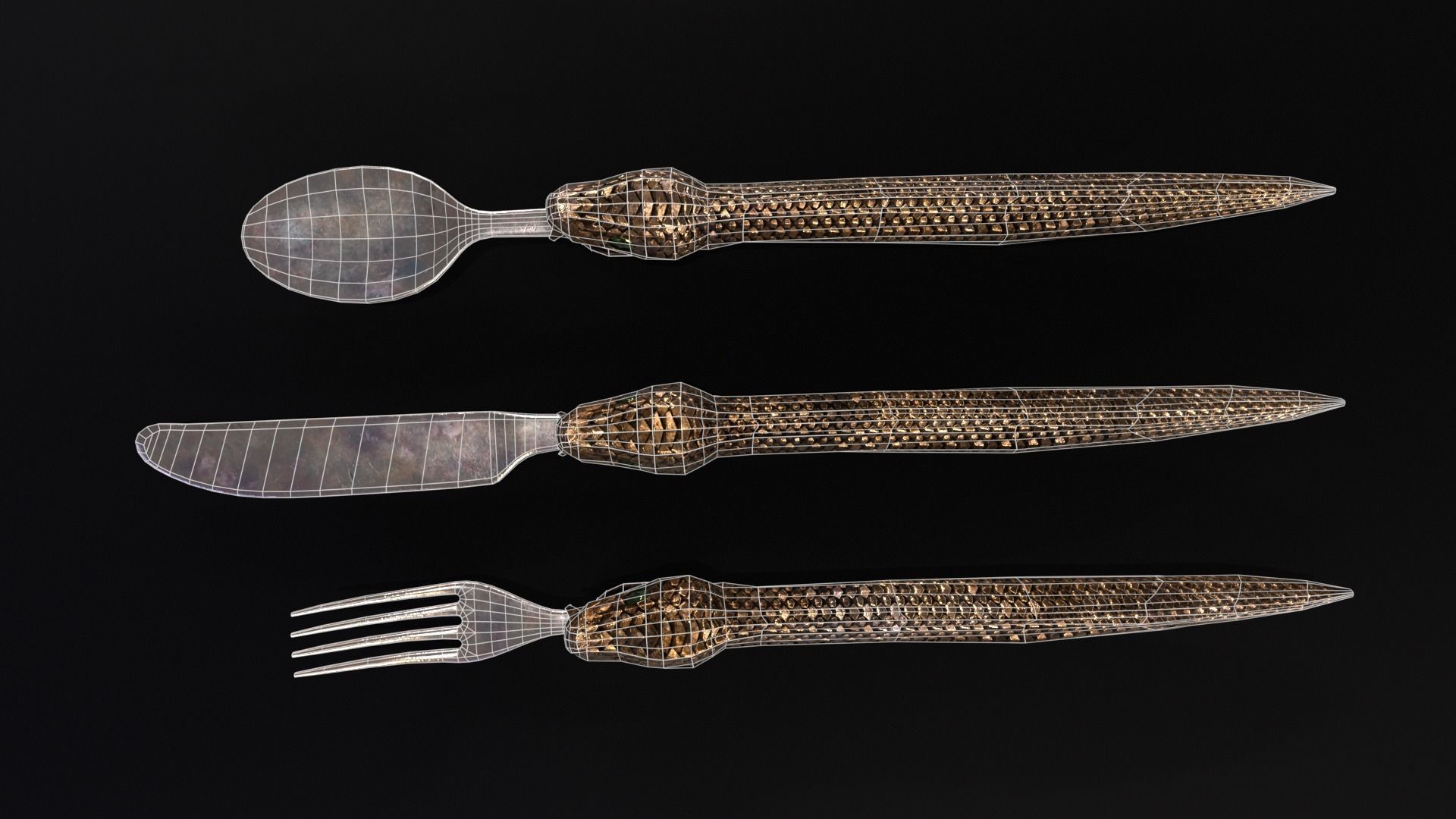 Snake King Cutlery Low-poly 3D model_15