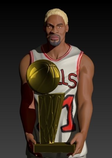 DENNIS RODMAN NBA FANART 3D print model_1