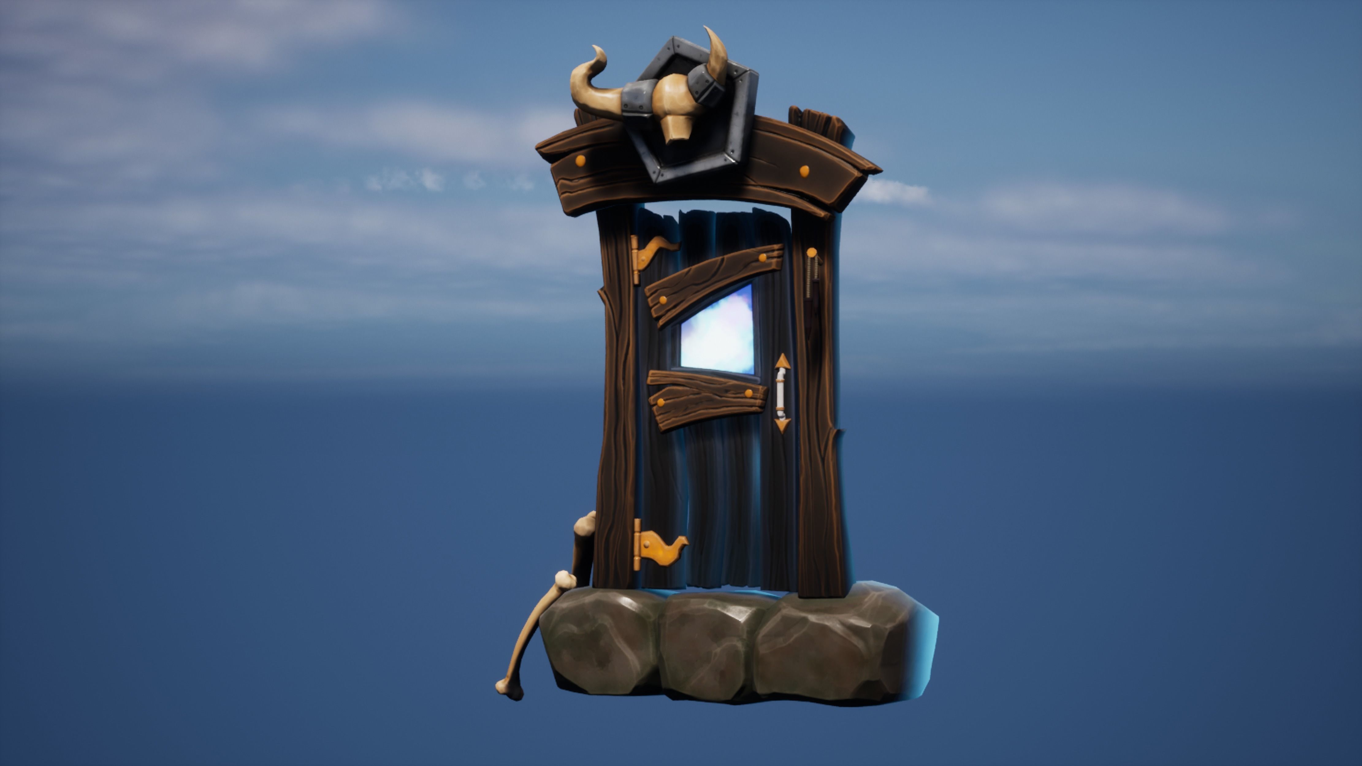 Fantasy Door Low-poly 3D model_9