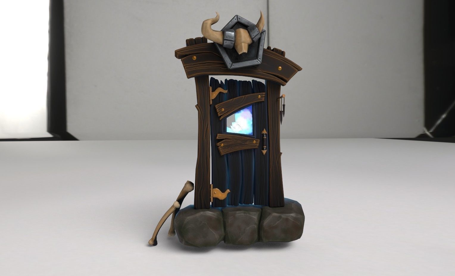 Fantasy Door Low-poly 3D model_3