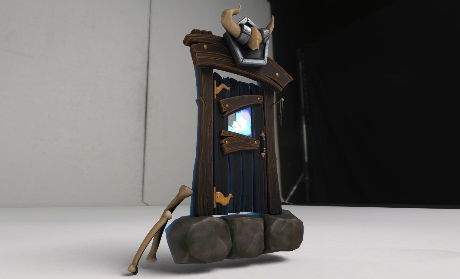 Fantasy Door Low-poly 3D model_4