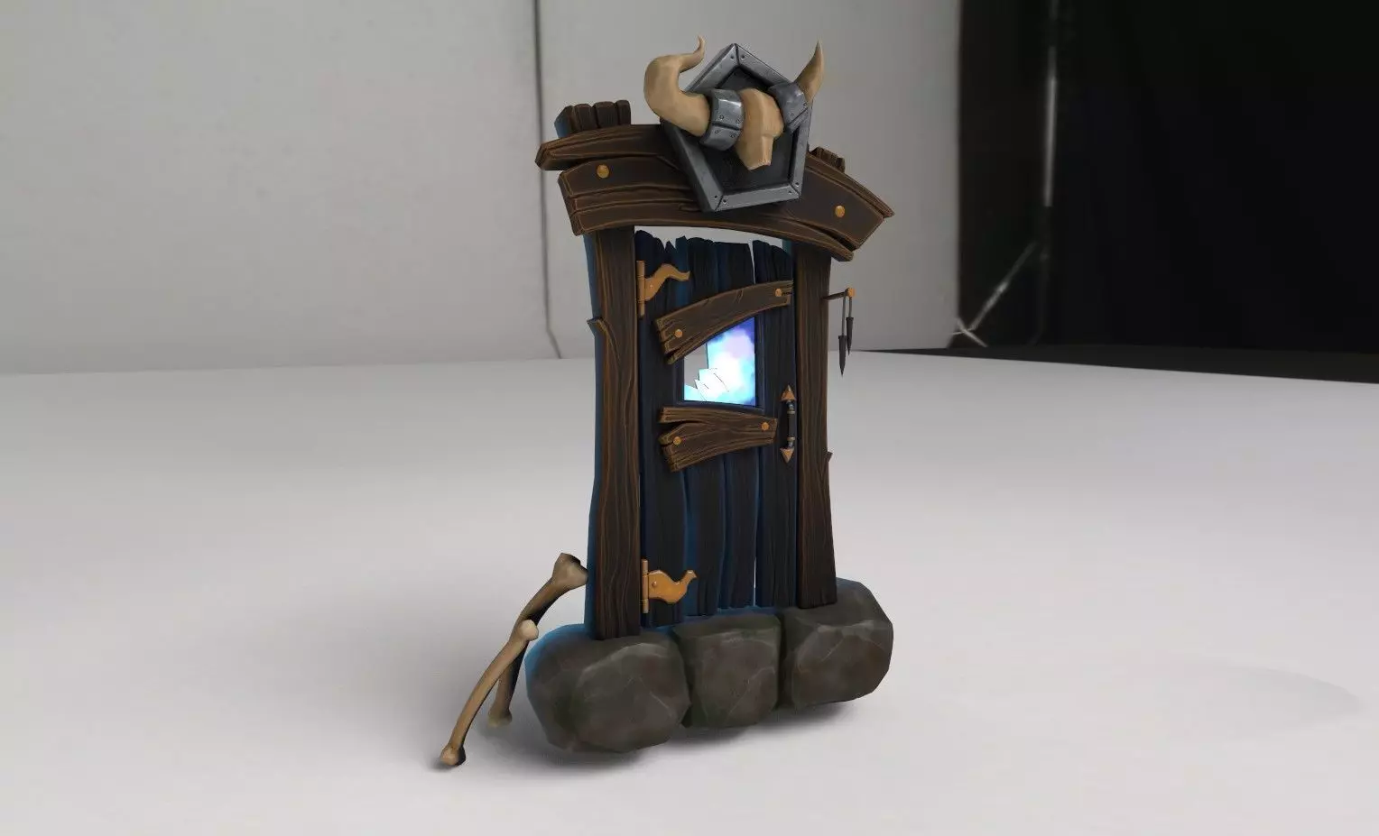 Fantasy Door Low-poly 3D model_0