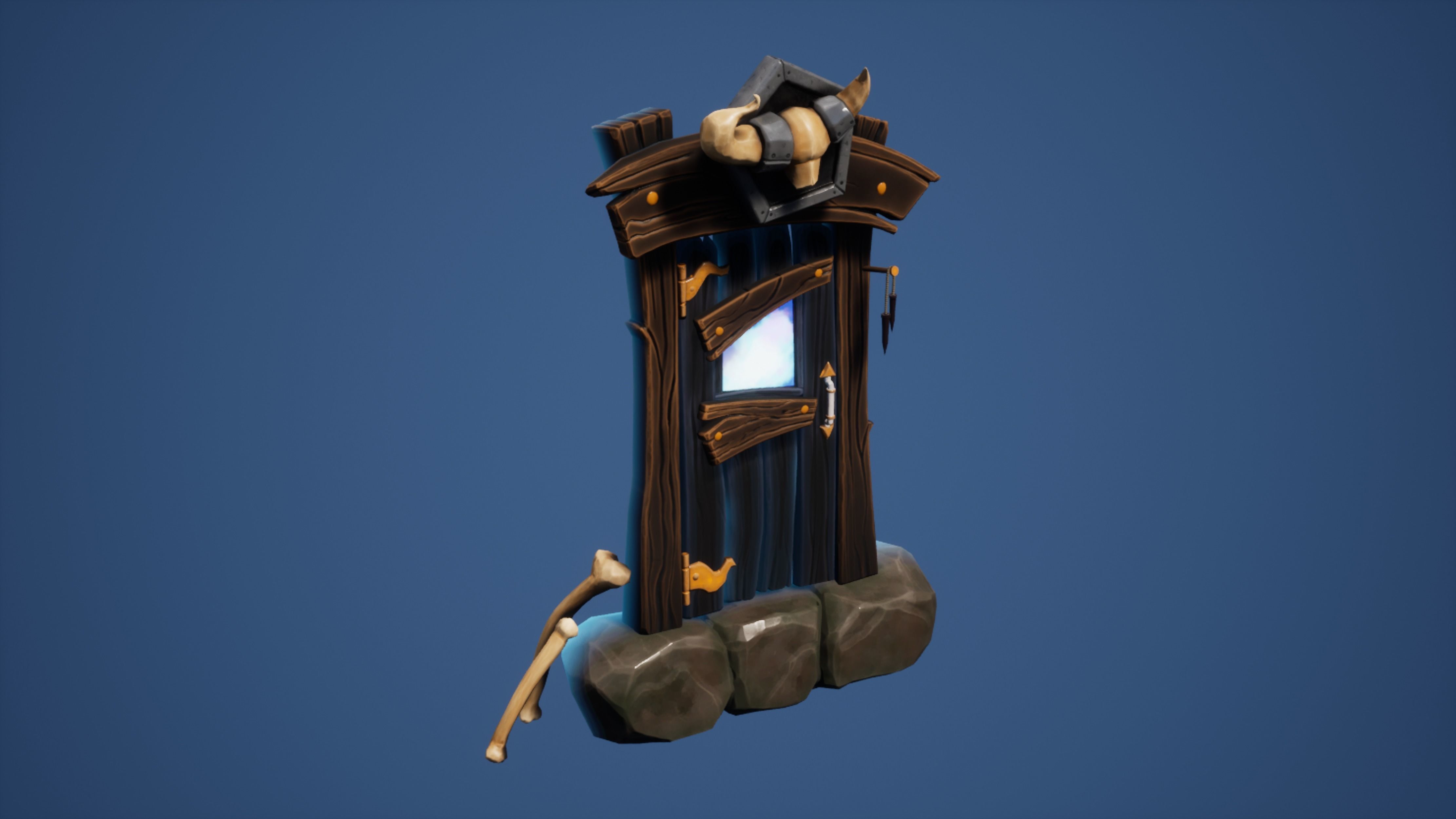 Fantasy Door Low-poly 3D model_8