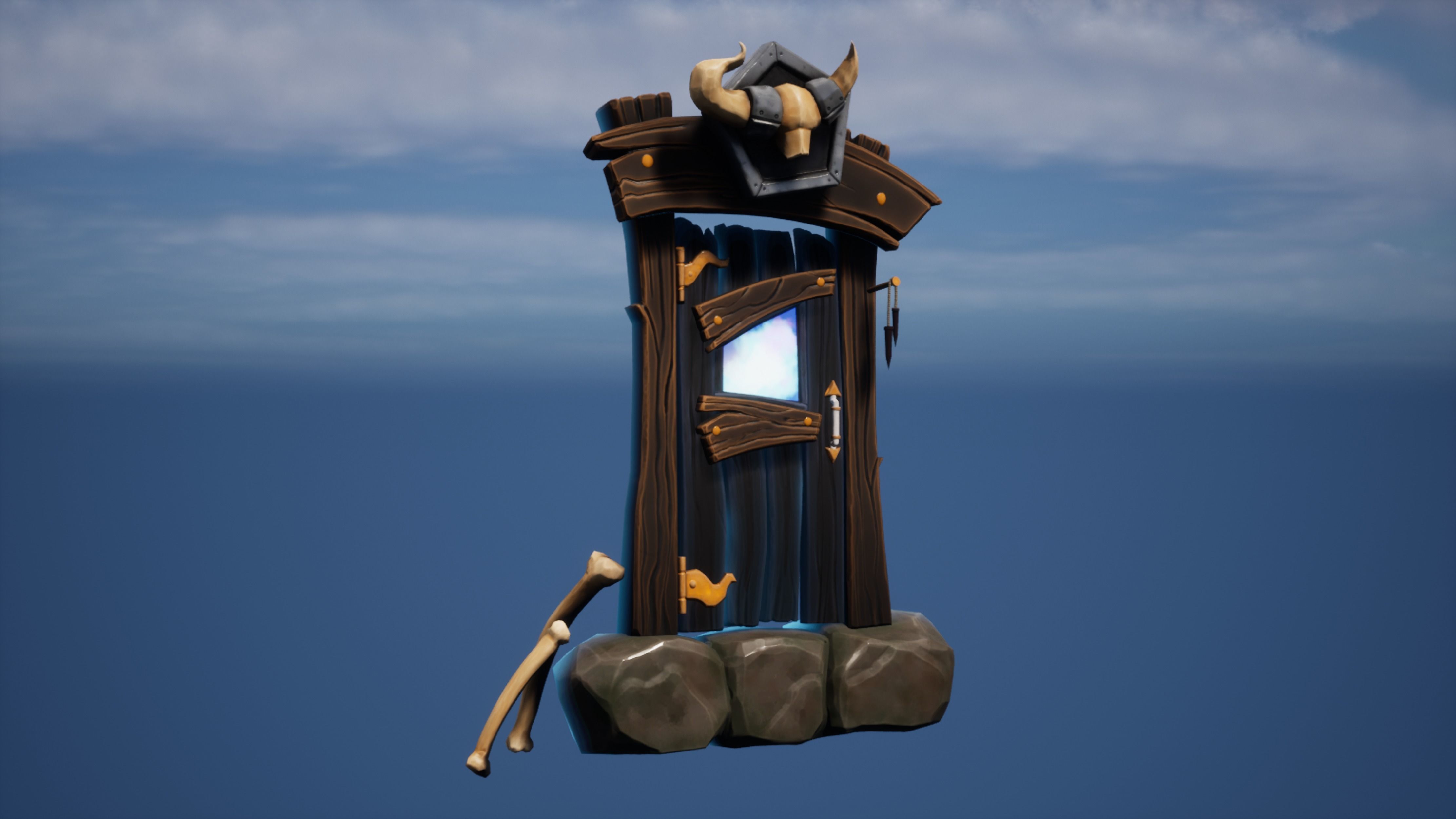 Fantasy Door Low-poly 3D model_7