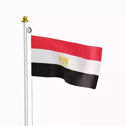 Flag of the Egypt Low-poly 3D model
