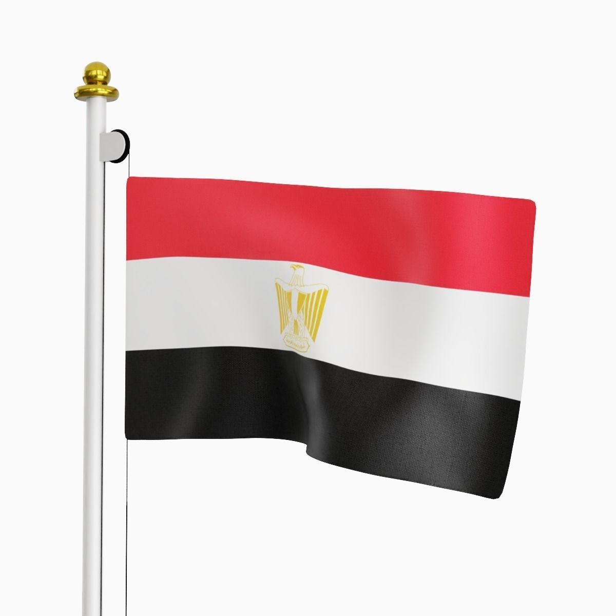 Flag of the Egypt Low-poly 3D model_1