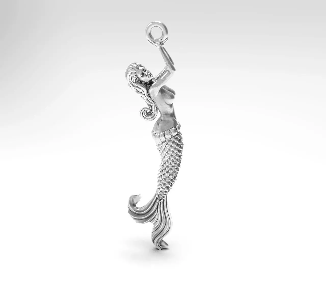 Pendant-Mermaid-CAD design-3D model STL-file for 3D printing 3D print model_0
