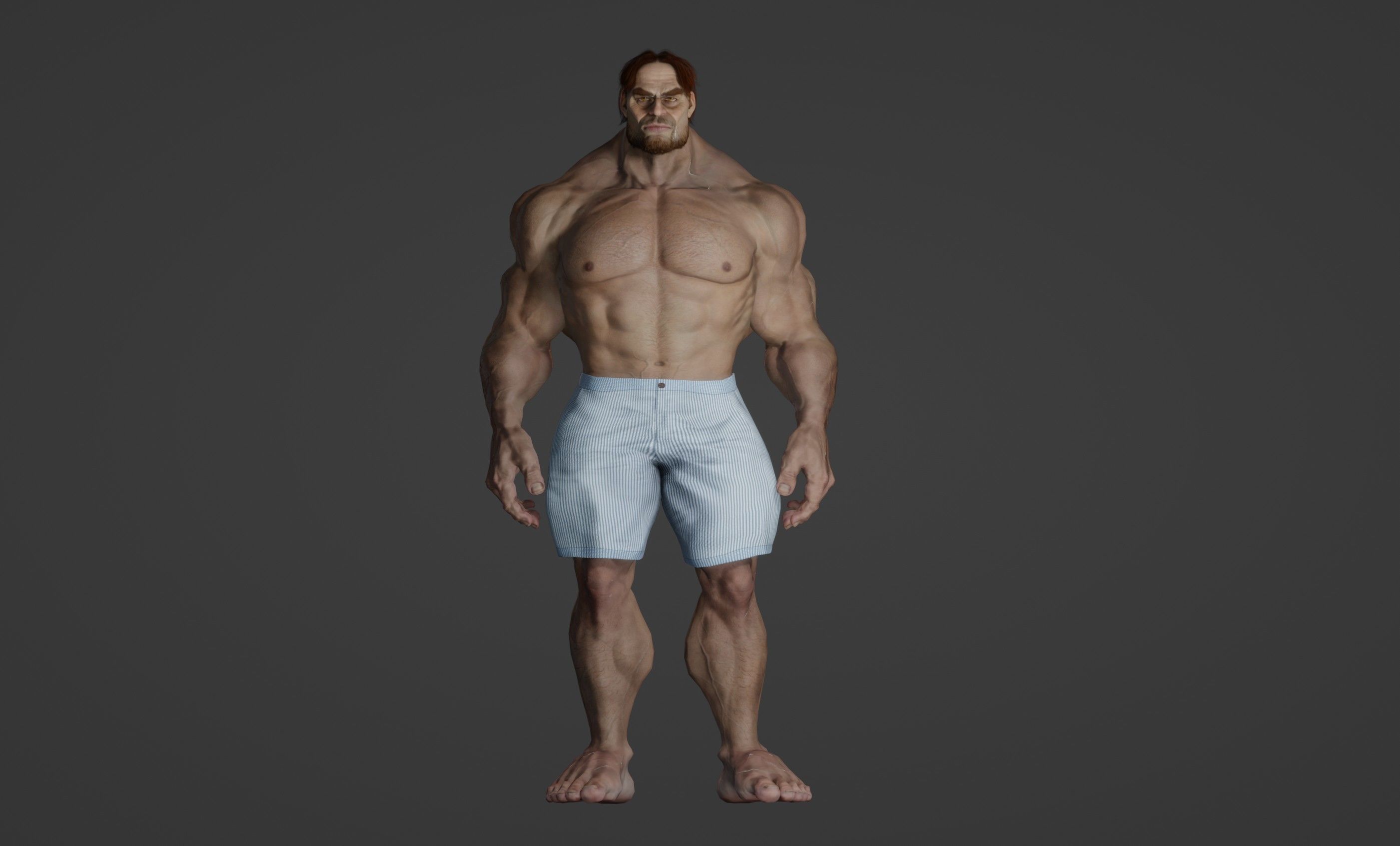 Huge strong man 3D model_1