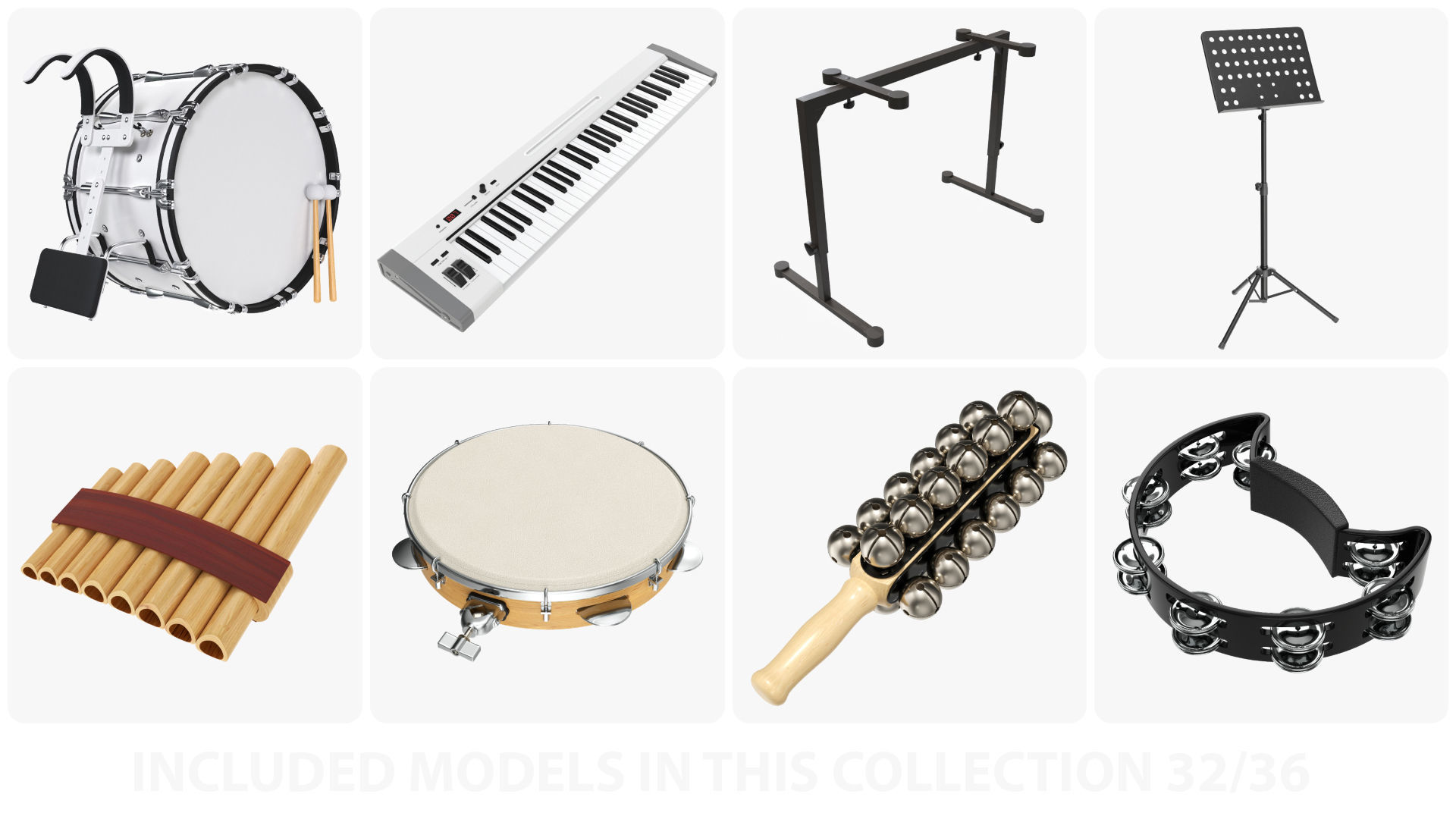 Musical Instrument Large Collection 01 - 36 PBR models _4