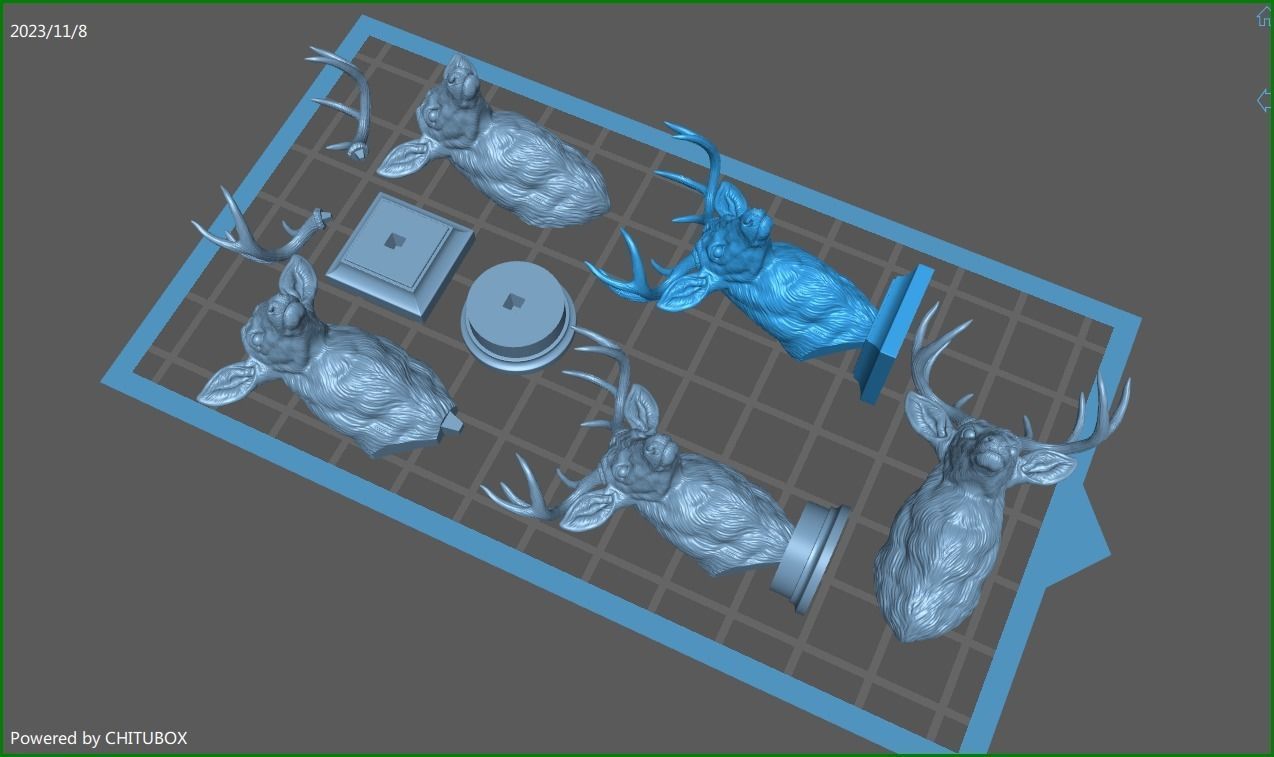 White tailed deer bust 3D print model_29