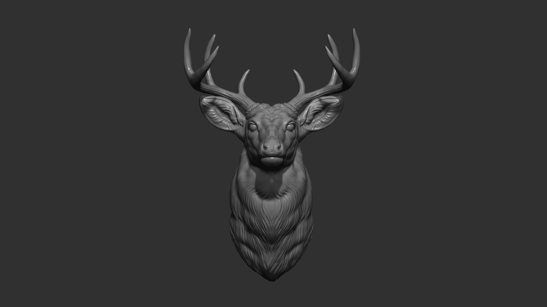 White tailed deer bust 3D print model_20