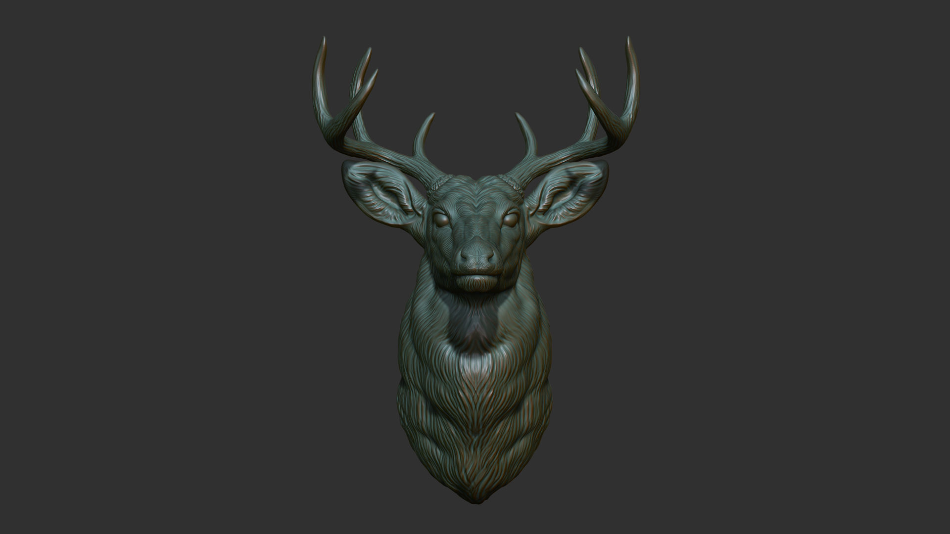 White tailed deer bust 3D print model_23