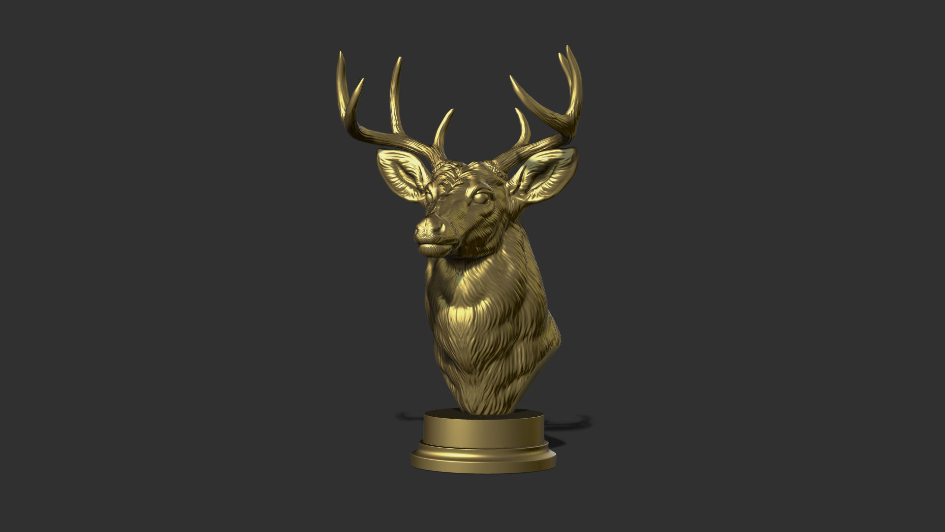 White tailed deer bust 3D print model_2