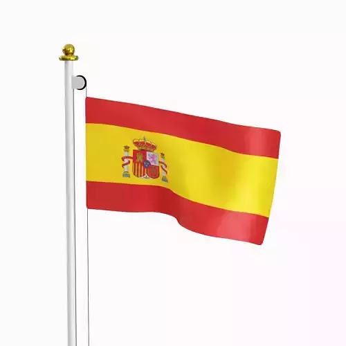 Flag of the Spain Low-poly 3D model