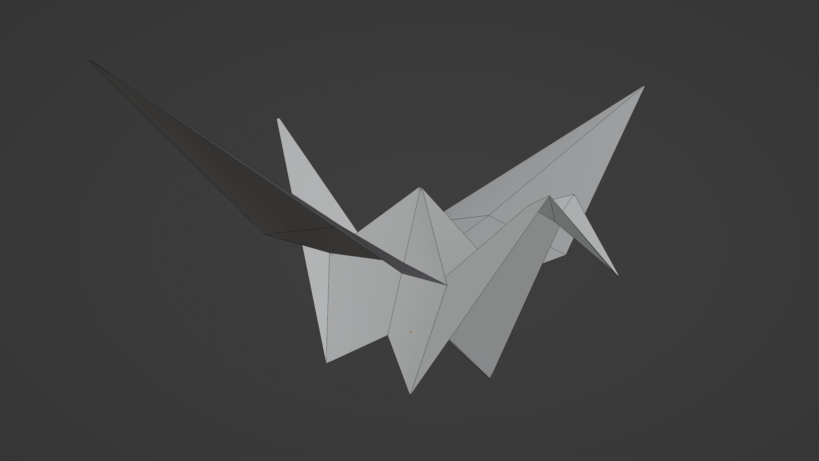 Low poly Origami paper crane 3d model Low-poly 3D model_2