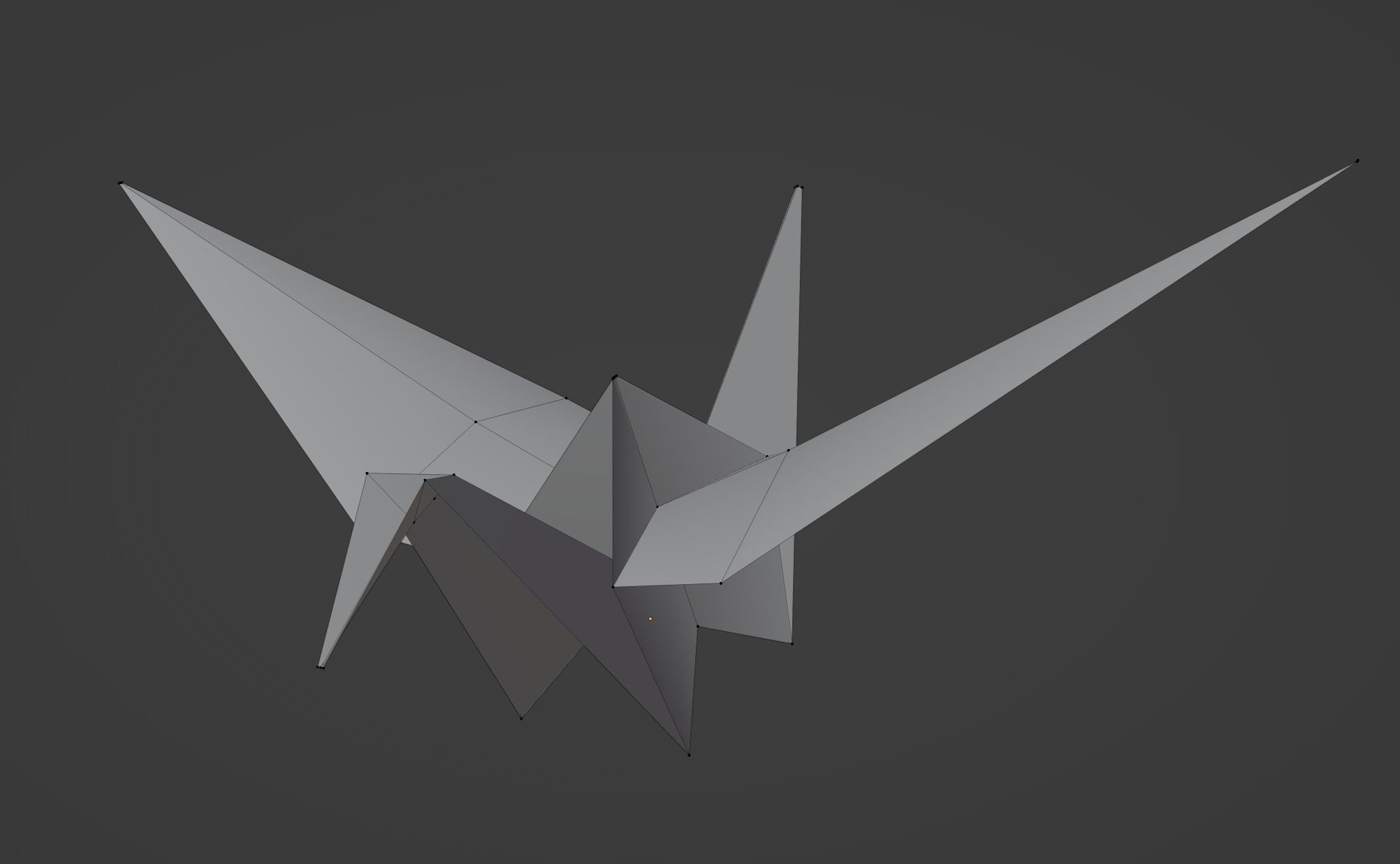Low poly Origami paper crane 3d model Low-poly 3D model_3