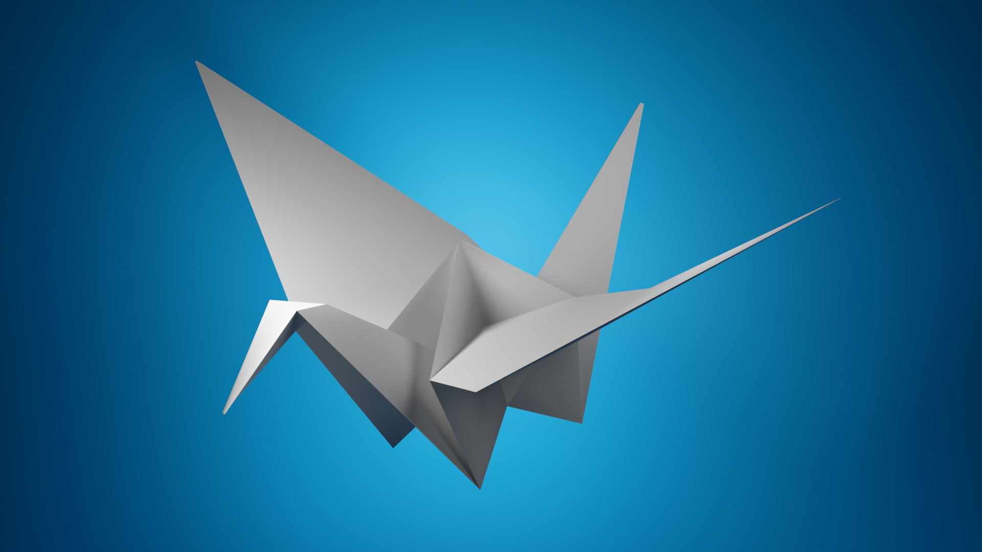 Low poly Origami paper crane 3d model Low-poly 3D model_1