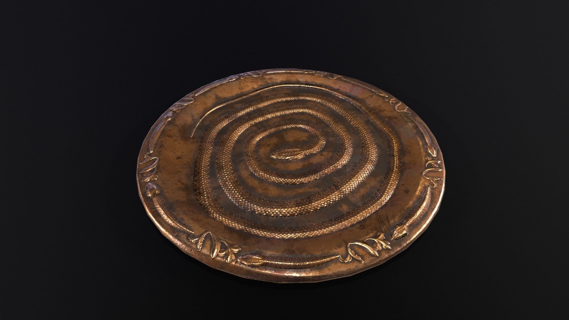 Snake King Plate Low-poly 3D model_10