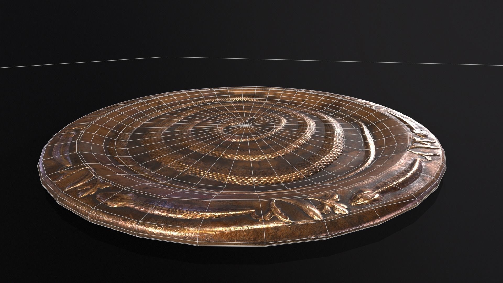 Snake King Plate Low-poly 3D model_7