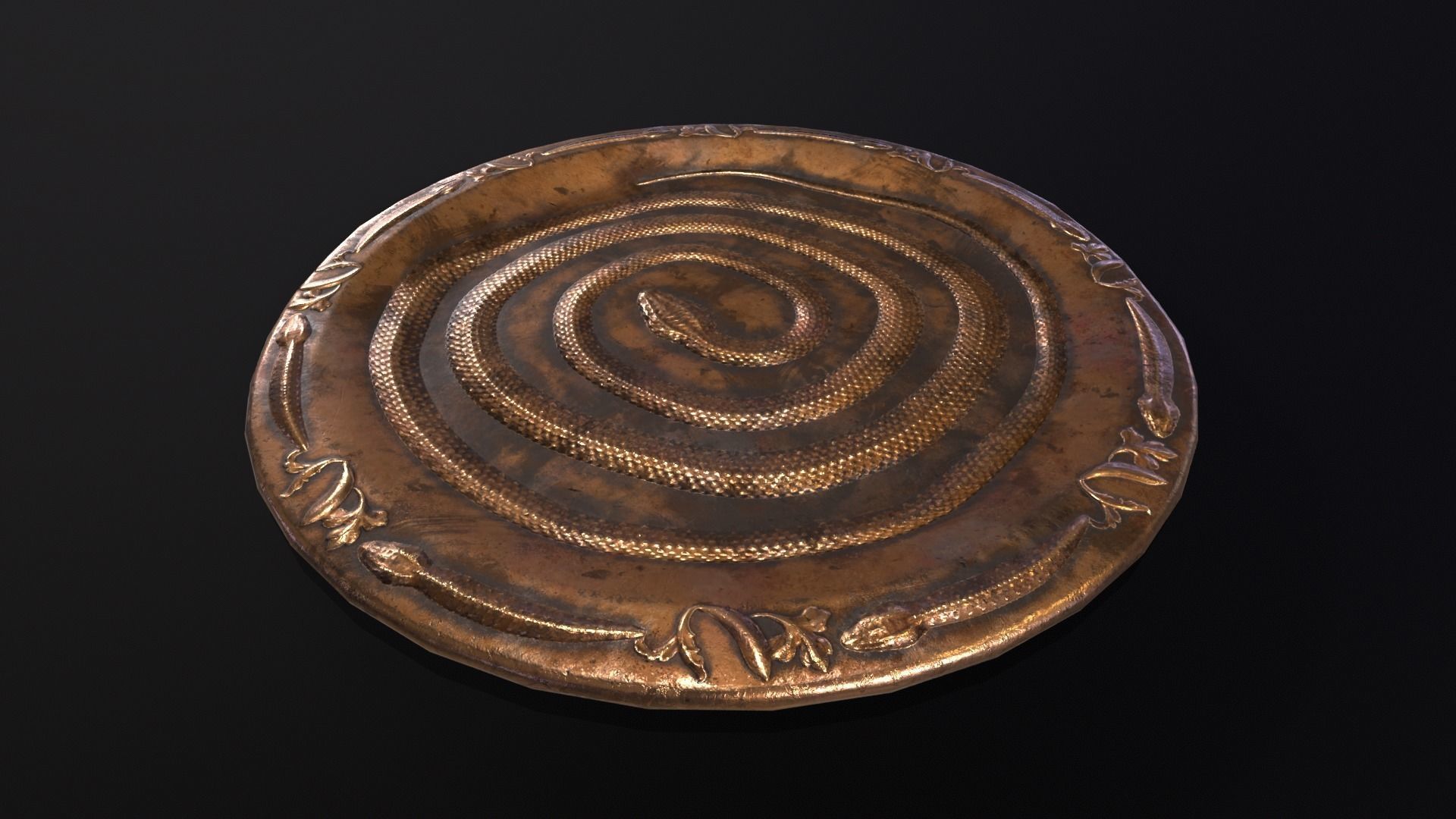 Snake King Plate Low-poly 3D model_8