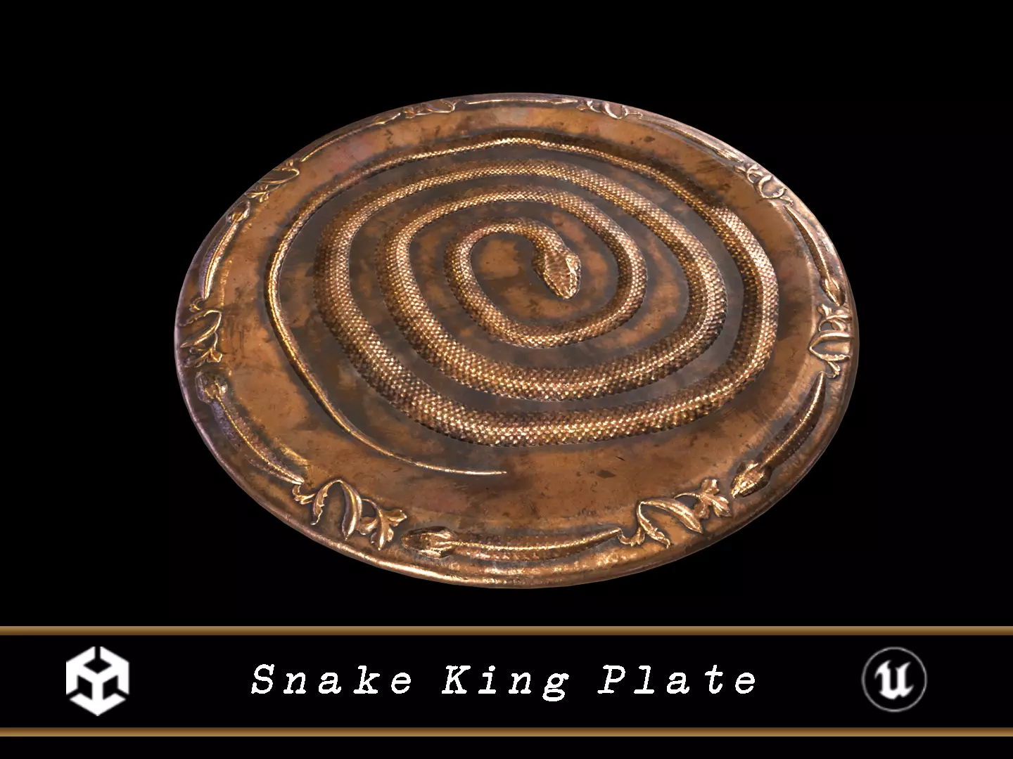 Snake King Plate Low-poly 3D model_0