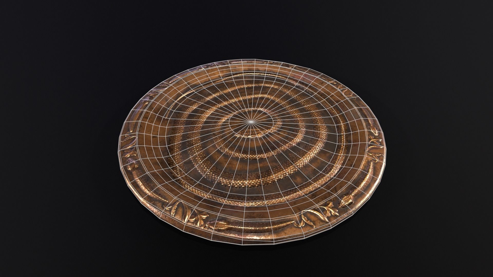 Snake King Plate Low-poly 3D model_11