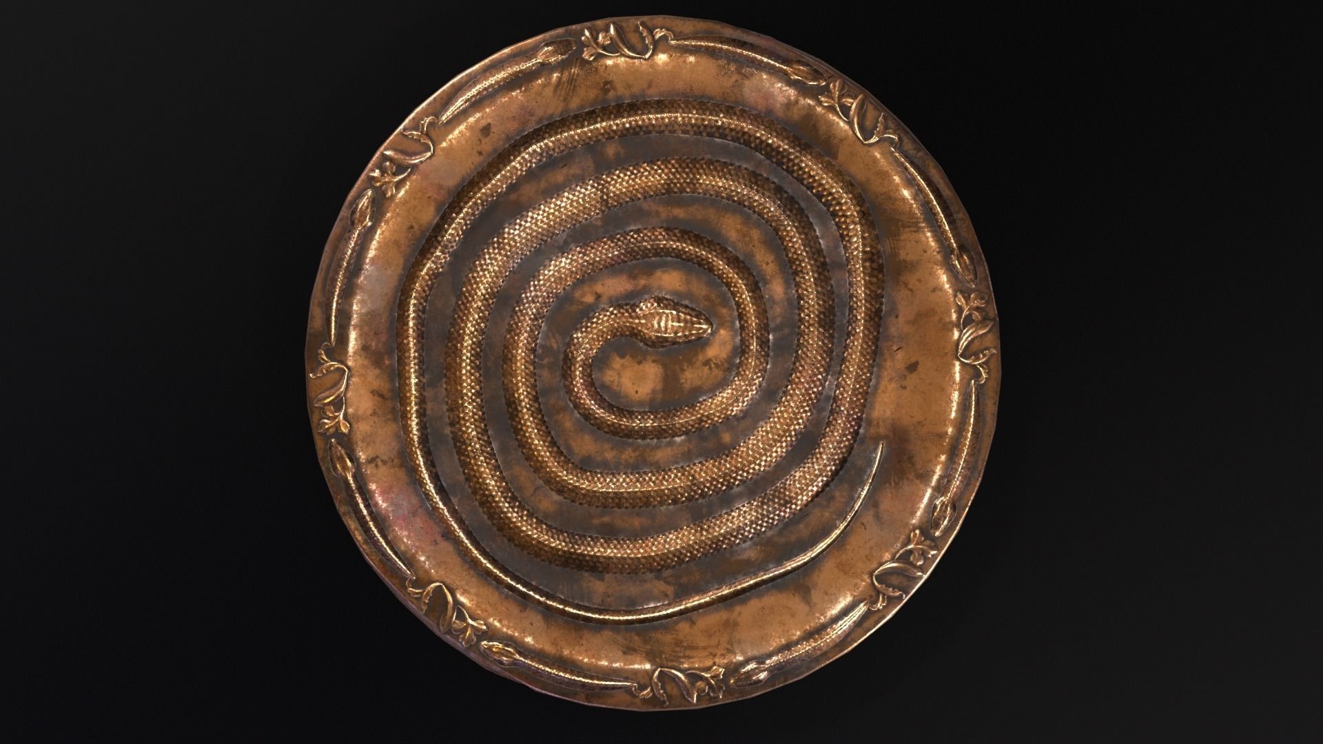 Snake King Plate Low-poly 3D model_2