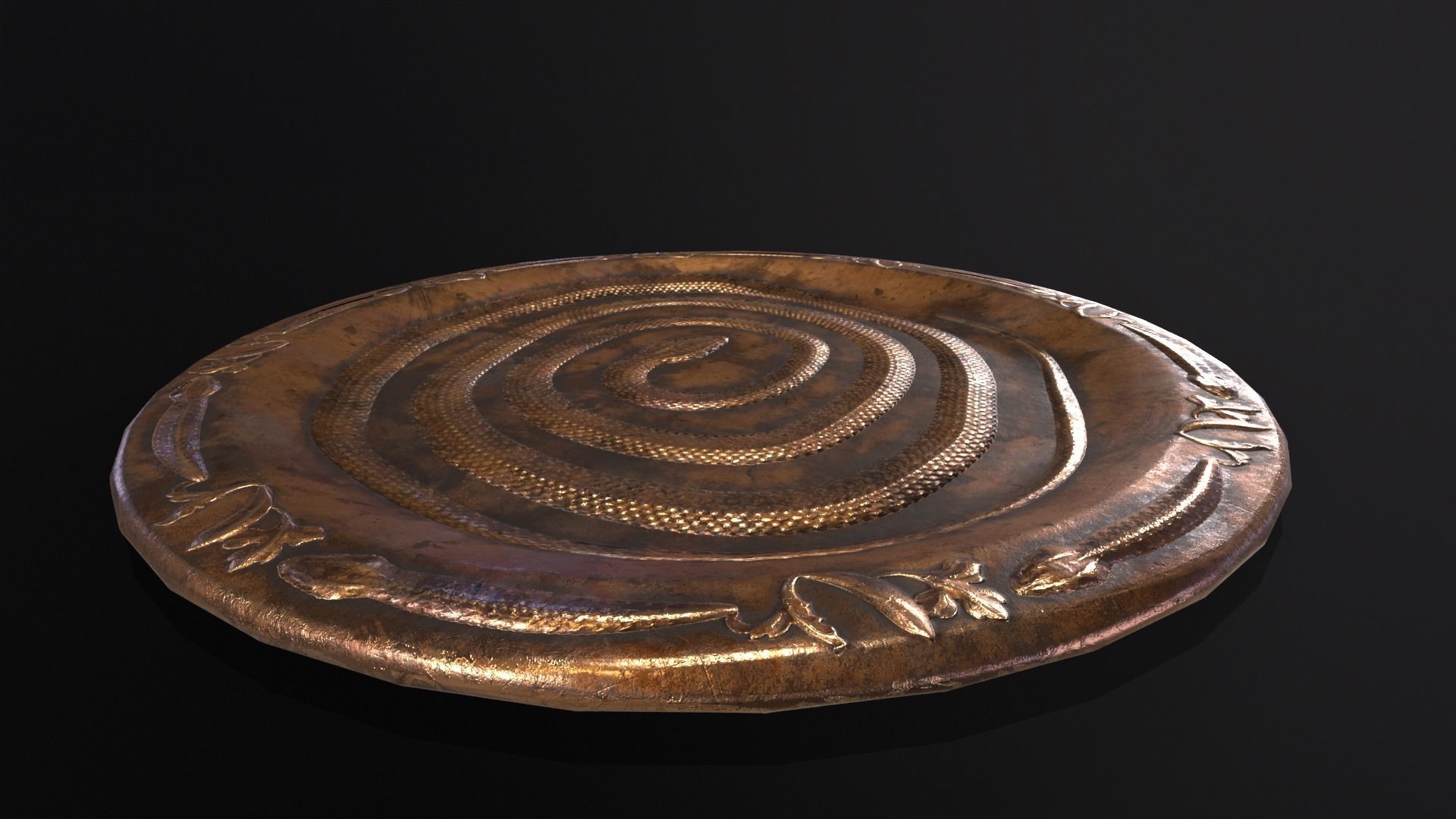 Snake King Plate Low-poly 3D model_6