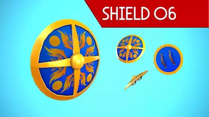 SHIELD 06 - GOLD CARTOON STYLIZED