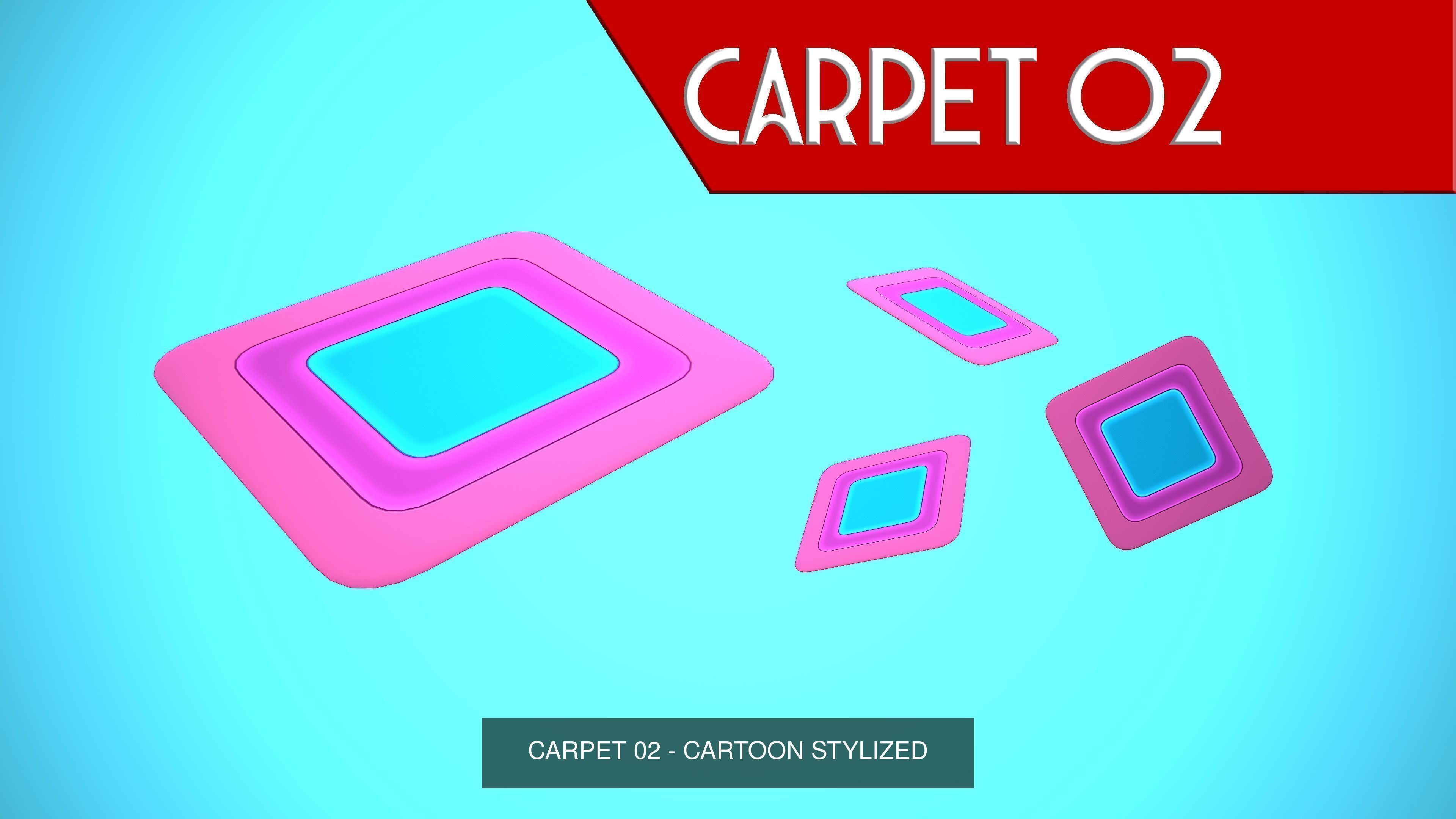 CARPETS MINI PACK 01-03 CARTOON STYLIZED 3D Model Collection_6