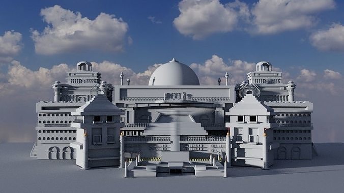 INDIAN FORTRESS Low-poly 3D model