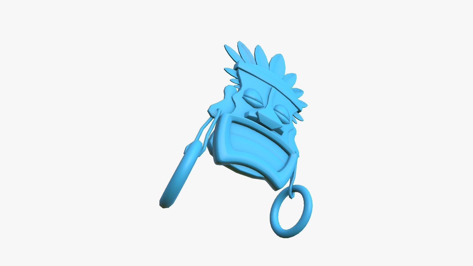 Tribal Mask J09 Wood Mud - Costume Character Design Low-poly 3D model_11