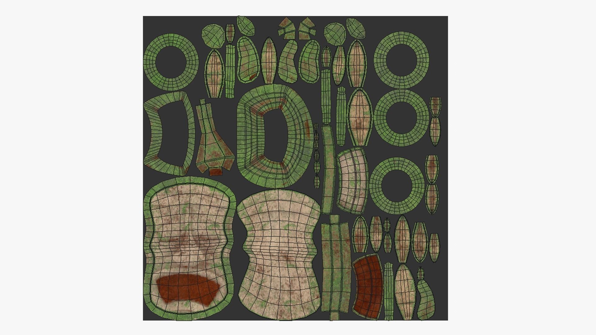 Tribal Mask J09 Wood Mud - Costume Character Design Low-poly 3D model_5